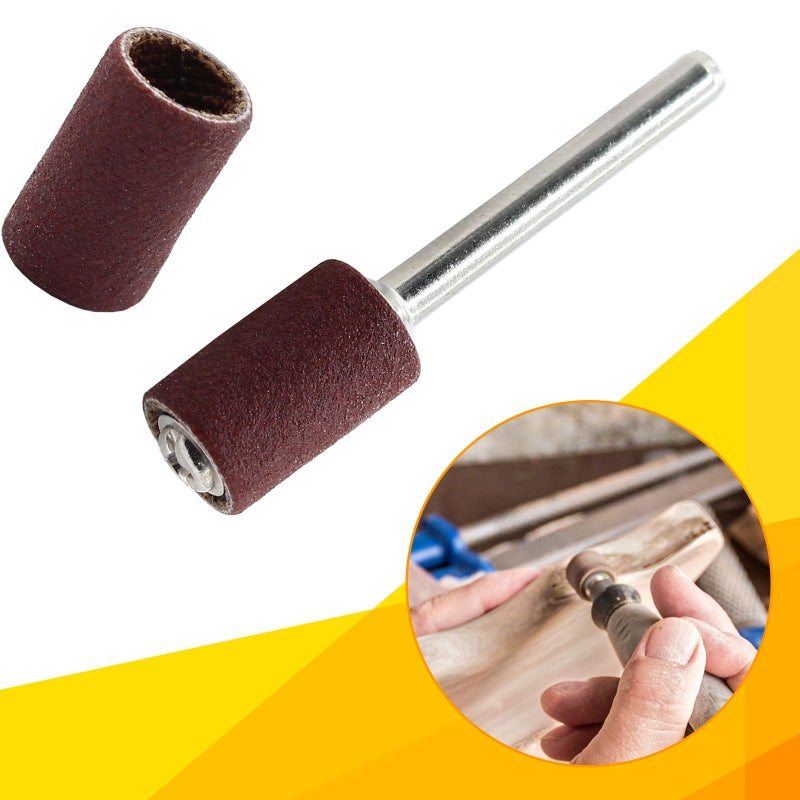 Cionyce 120 PCS 1/4 Inch Sanding Sleeves 400 Grit Sanding Drum and Sleeves Set Oxide Sandpaper Sanding Drum Sanding Bands - Image 5