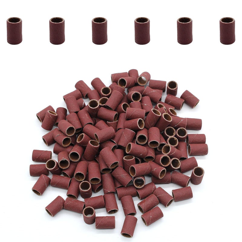 Cionyce 120 PCS 1/4 Inch Sanding Sleeves 400 Grit Sanding Drum and Sleeves Set Oxide Sandpaper Sanding Drum Sanding Bands - Image 2