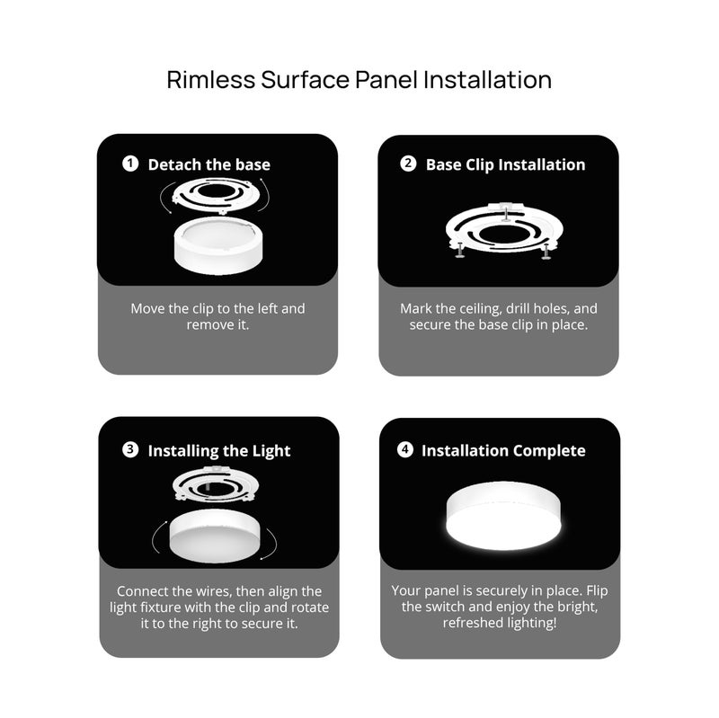 wipro Polycarbonate Garnet 6W Rimless Surface Panel (Pack of 1, Warm White) - Image 5