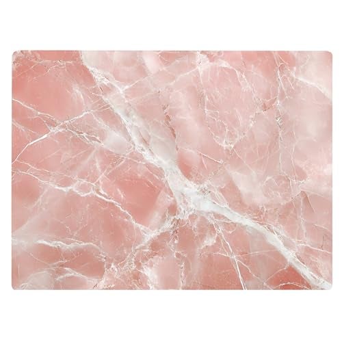 DAJDC White Pink Rose Quartz Agate Marble Kitchen Glass Cutting Board Ocean Decorative Gift Marbled Granite Stone Rock Gift For Her Mom Wife (White Pink) - Image 1
