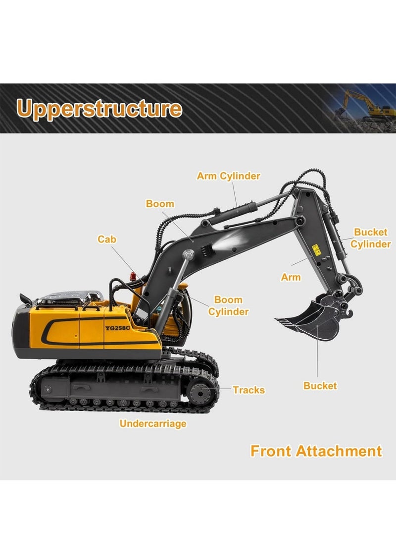 weirsuky Remote Control Excavator Toys for Boys 5-7 Year Old Remote Control Digger Construction Toys RC Vehicles Tractor Sandbox Truck for Boys 3-5 Year Old - Image 5