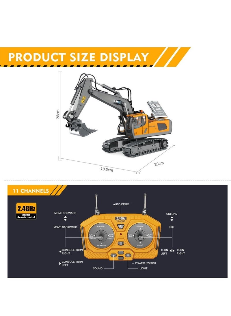 weirsuky Remote Control Excavator Toys for Boys 5-7 Year Old Remote Control Digger Construction Toys RC Vehicles Tractor Sandbox Truck for Boys 3-5 Year Old - Image 4