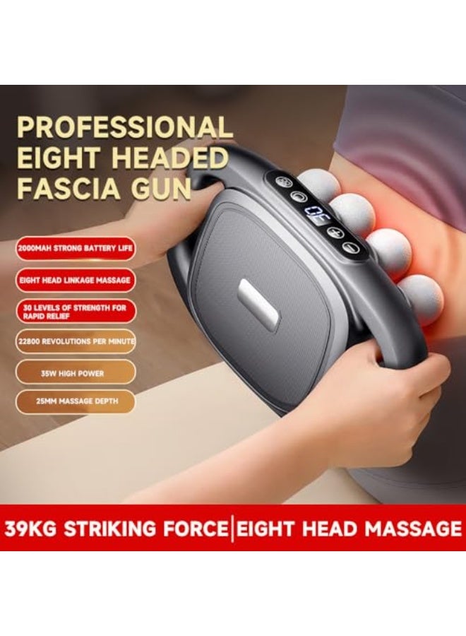 Generic Deep tissue massage gun with 8 massage heads, an electric massage tool suitable for legs, arms, waist, back and buttocks, can be used for relaxation, recovery and massage, suitable for women, men, mothers and fathers as a professional massager. (Chinese packaging)  - Image 5