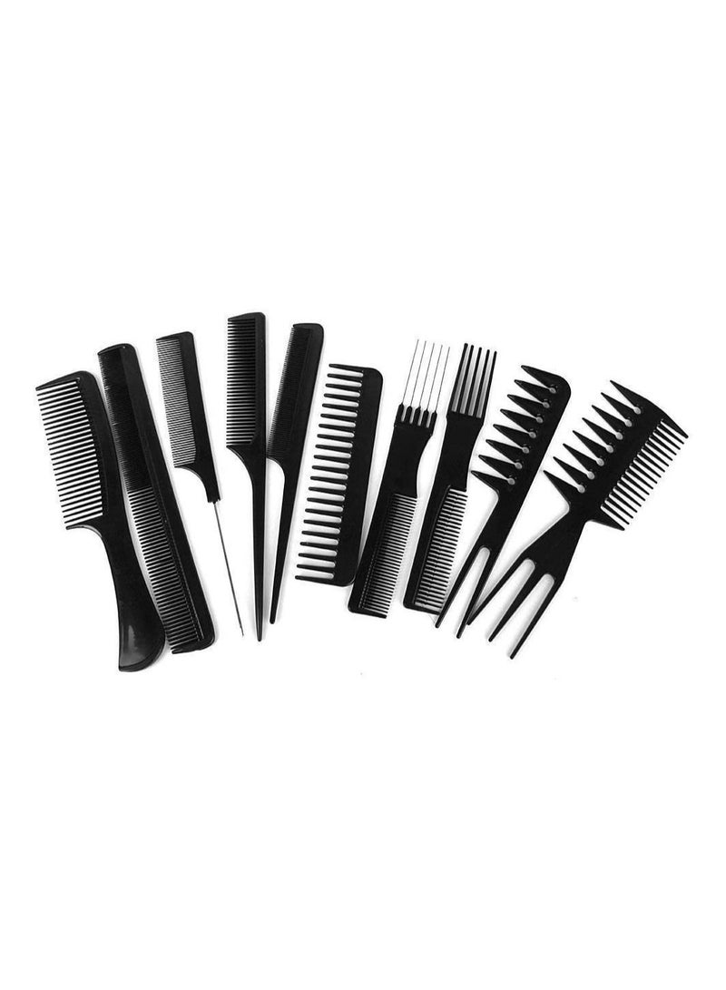DubaiGallery مجموعة أمشاط شعر مكونة من 10 قطع بأسنان واسعة ومشط حلاق مضاد للكهرباء الساكنة ومشط تصفيف الشعر الناعم ومشط تصفيف الشعر الاحترافي ومشط فك التشابك ومشط ذيل الفأر للشعر الطويل الرطب والسميك المجعد للرجال والنساء والصالونات والمنزل - Image 2