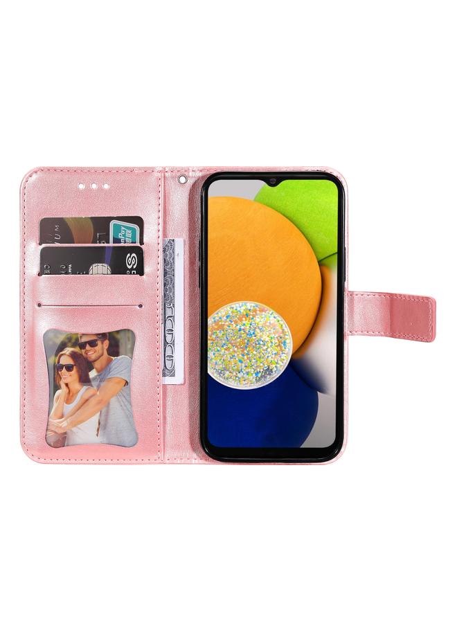 اس-توب جراب لهاتف Samsung Galaxy A03 Global بنقشة زهور 7 بتلات، جراب هاتف قابل للطي أفقيًا - Image 4