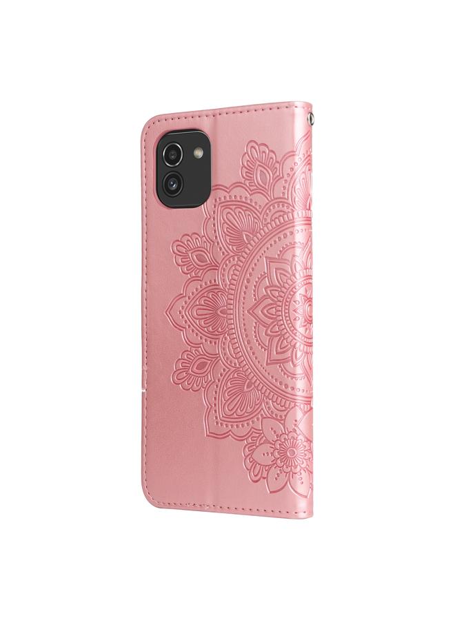 اس-توب جراب لهاتف Samsung Galaxy A03 Global بنقشة زهور 7 بتلات، جراب هاتف قابل للطي أفقيًا - Image 3