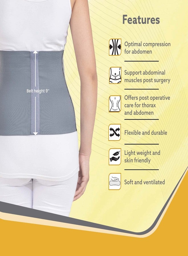 AGARO Abdominal Belt, Ideal For Slimming Waist, Lower Back Pain Relief, After Delivery For Tummy Reduction, Breathable Belt For Men And Women, Large, Grey - Image 3