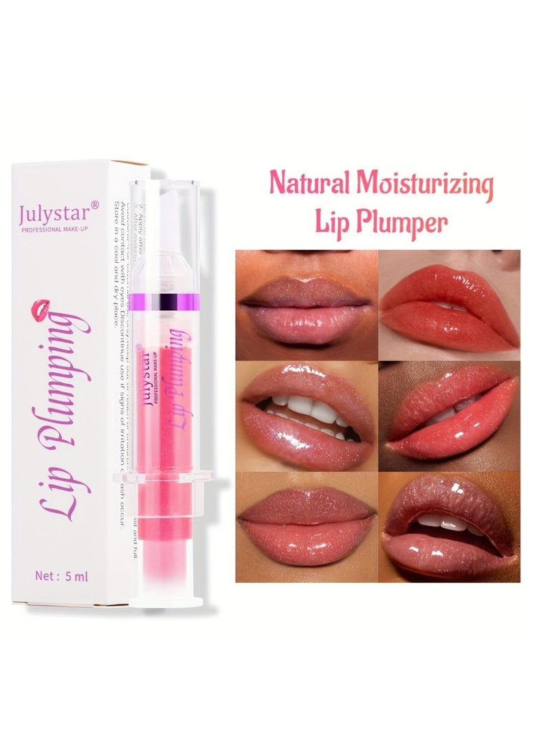 Julystar - Lip Plumping Booster Spicy Lip Lipstick Hydrating Lifter Gloss Volumizes & High-Shine Lip Plumper Lip Glass Mirror Lip Glaze Lip Makeup Lip Plumper for Women No.06 - Image 1