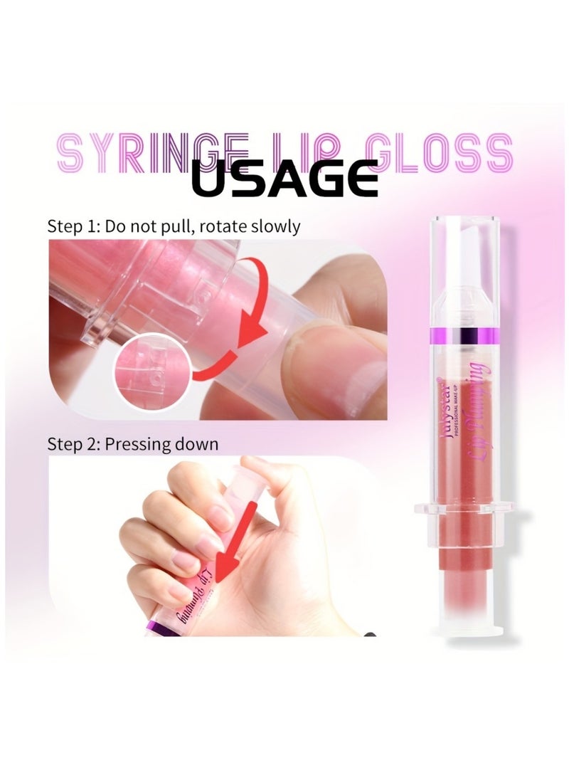 Julystar - Lip Plumping Booster Spicy Lip Lipstick Hydrating Lifter Gloss Volumizes & High-Shine Lip Plumper Lip Glass Mirror Lip Glaze Lip Makeup Lip Plumper for Women No.06 - Image 1