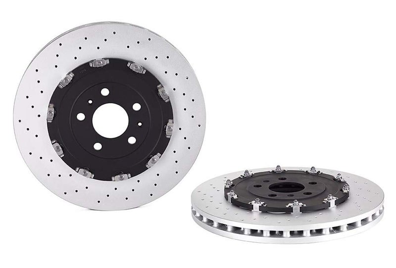Brembo 09.9477.23 Floating two piece UV Coated Pillar Vented drilled Front Brake Rotor AUDI OE# 8E0615301AB - Image 3
