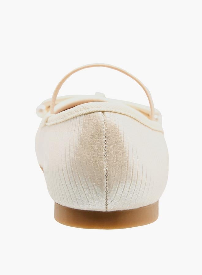 JUNIORS Girls Bow Detail Ballerina Shoes - Image 5