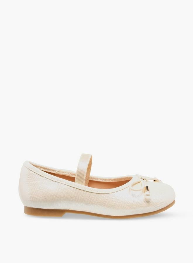 JUNIORS Girls Bow Detail Ballerina Shoes - Image 1