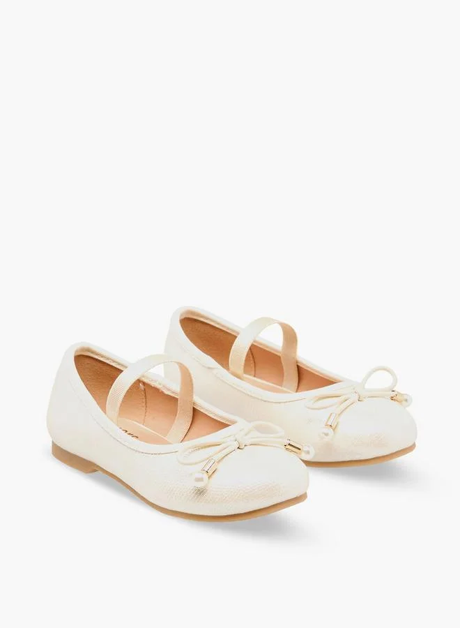 JUNIORS Girls Bow Detail Ballerina Shoes
