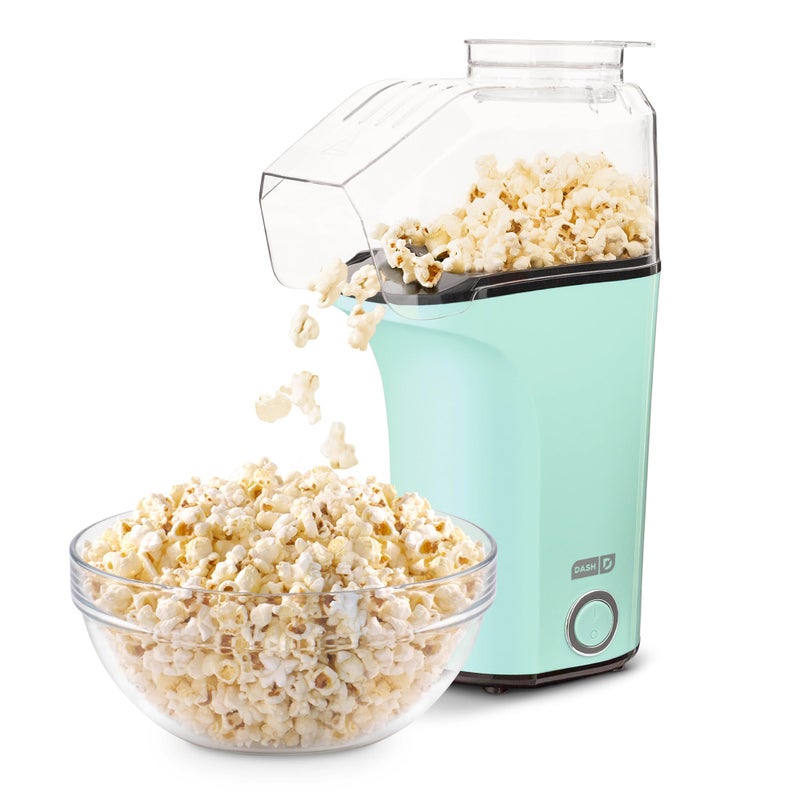 Dash Fresh Pop Popcorn Maker - Oil-Free, Air Popcorn Popper - With Measuring Cup & Recipe Guide - Perfect for Movie Nights - 16 Cups, Aqua - Image 1