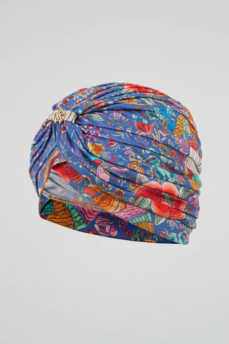 Roberto Cavalli  Roberto Cavalli Blue Floral Turban Headwrap for Women | Best Price UAE