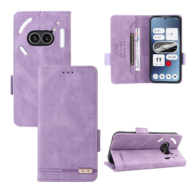HuHa Case Cover For Nothing Phone 2a Magnetic Clasp Leather Phone Case(Purple) - Image 1