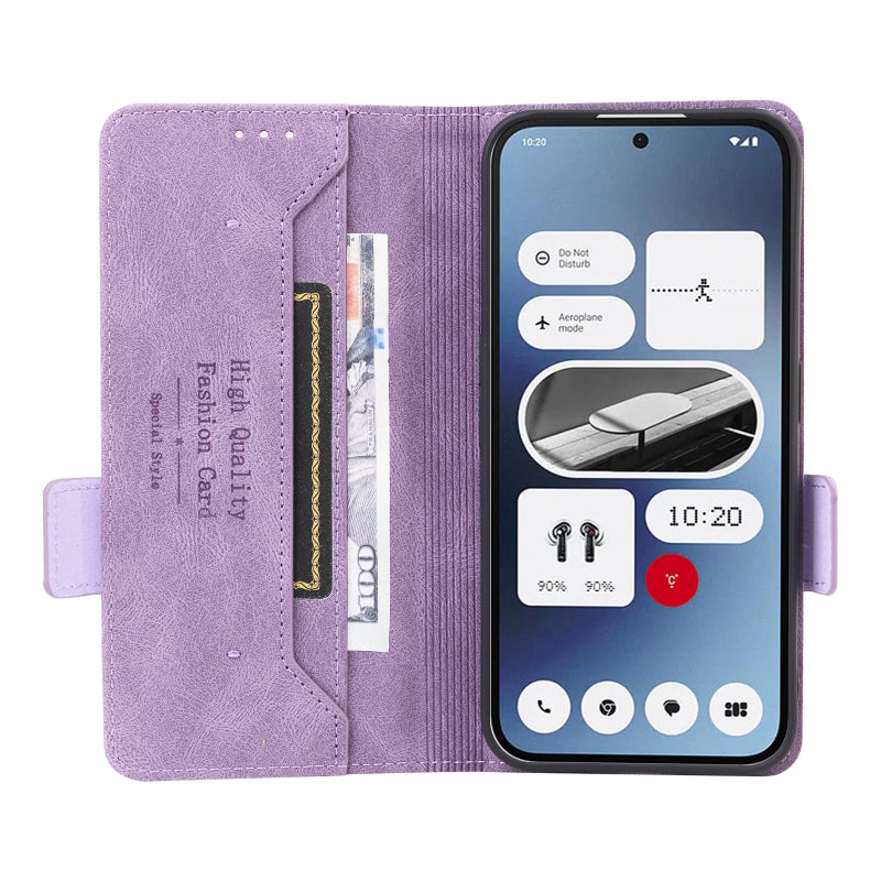 HuHa Case Cover For Nothing Phone 2a Magnetic Clasp Leather Phone Case(Purple) - Image 4