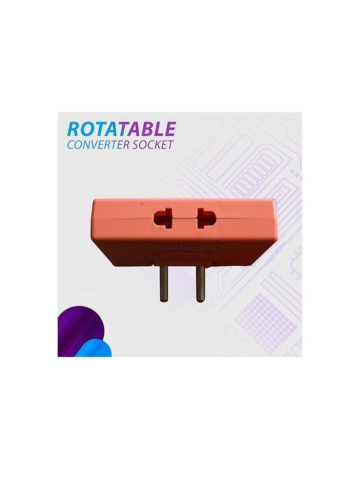 3 In 1 Rotatable Socket Adapter (pink) - Image 2