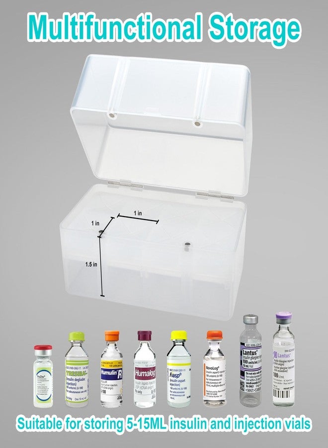 APDTEK علبة تخزين قوارير الأنسولين من APDTEK للثلاجة، 8 فتحات، منظم وحافظة قوارير الأنسولين لمرضى السكري للسفر، تناسب قوارير حقن الأنسولين من 5 مل إلى 15 مل (أبيض) - Image 4