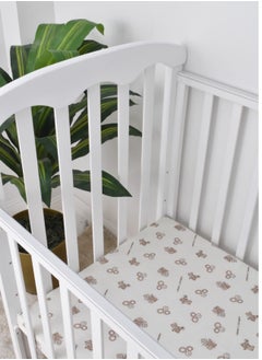 Star Kids Wooden bed for children with mosquito net and moving wheels with a zippered door and an iron base, suitable from birth to 4 years  - Image 3