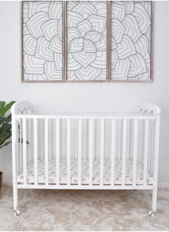 Star Kids Wooden bed for children with mosquito net and moving wheels with a zippered door and an iron base, suitable from birth to 4 years  - Image 4