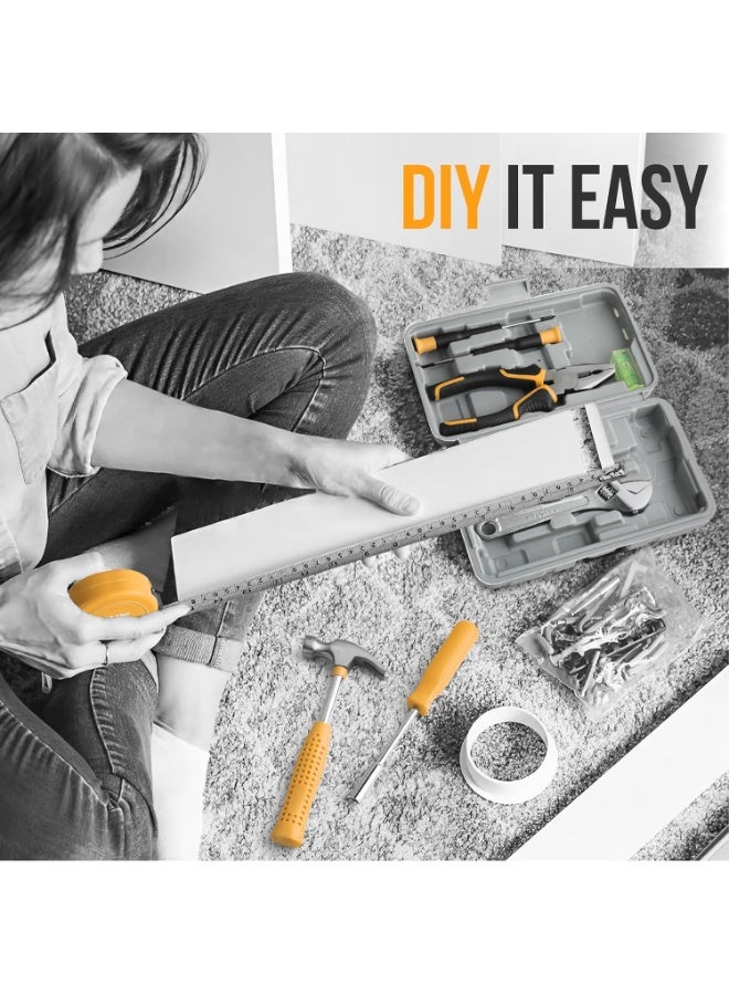 20 Pcs Basic Tool Kit, Compact Home Tool Set with Mini Tool Box, Ideal for Household Repairs, Office Maintenance, Simple DIY, General Tools User-friendly for Beginners, Women & Student(Yellow) - Image 2