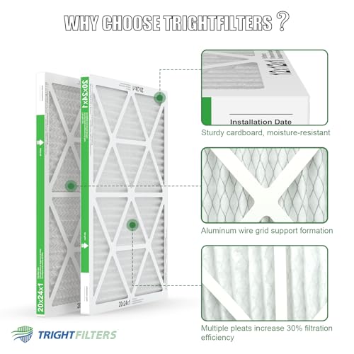 TRIGHTFILTERS 20x24x1 Air Filter 4 Pack, MERV 8 Pleated Dust Defense Air Filters Replacement Air Conditioner HVAC AC Furnace Filter, Durable and Lightweight - Image 4