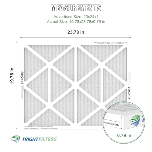 TRIGHTFILTERS 20x24x1 Air Filter 4 Pack, MERV 8 Pleated Dust Defense Air Filters Replacement Air Conditioner HVAC AC Furnace Filter, Durable and Lightweight - Image 2
