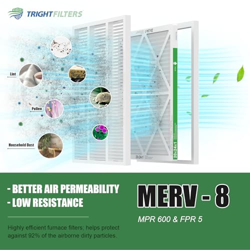 TRIGHTFILTERS 20x24x1 Air Filter 4 Pack, MERV 8 Pleated Dust Defense Air Filters Replacement Air Conditioner HVAC AC Furnace Filter, Durable and Lightweight - Image 5