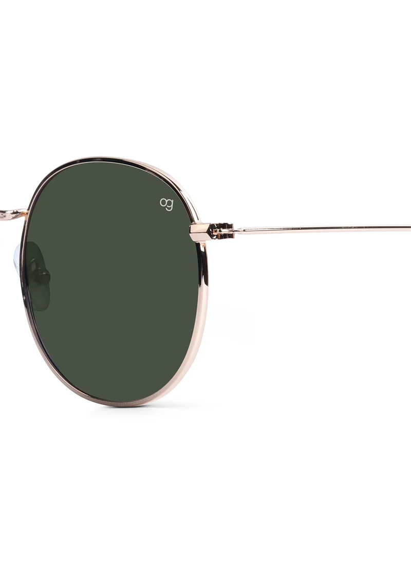 Woggles Green Polarized Round Sunglasses