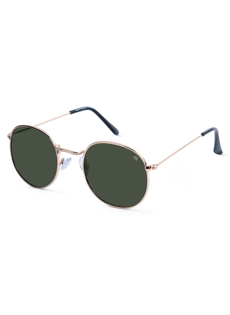 Woggles Green Polarized Round Sunglasses