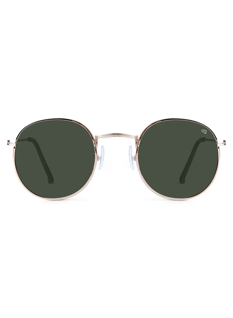 Woggles Green Polarized Round Sunglasses