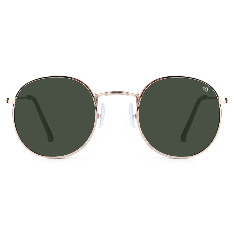 Woggles Green Polarized Round Sunglasses