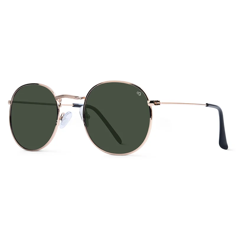 Woggles Green Polarized Round Sunglasses