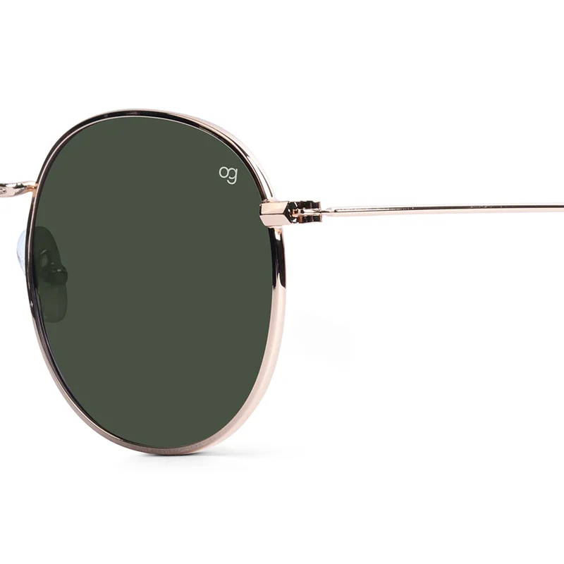 Woggles Green Polarized Round Sunglasses