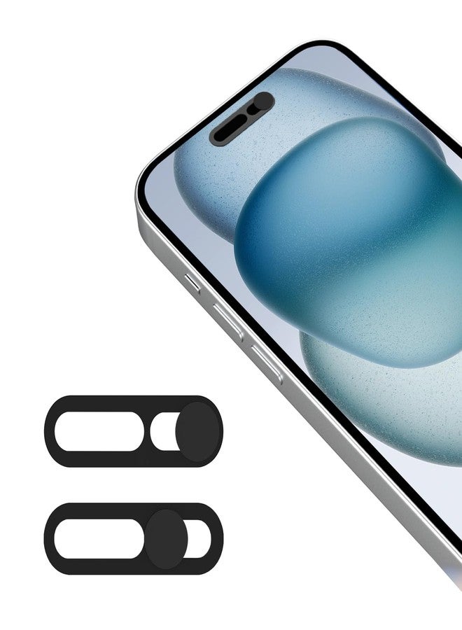 EYSOFT غطاء كاميرا ويب EYSOFT، غطاء كاميرا أمامية متوافق مع الهاتف 16/16 بلس/16 برو/16 برو ماكس/15/15 بلس/15 برو/15 برو ماكس/14 برو/14 برو ماكس، يحمي الخصوصية والأمان، لا يؤثر على Face ID، عبوة 2 - أسود - Image 1