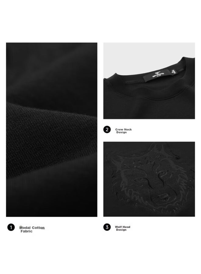 Septwolves Seven Wolves Men's Knit Sweater Business Casual Commuter Daily Modal Blend Long Sleeve Pullover Shirt - Image 3