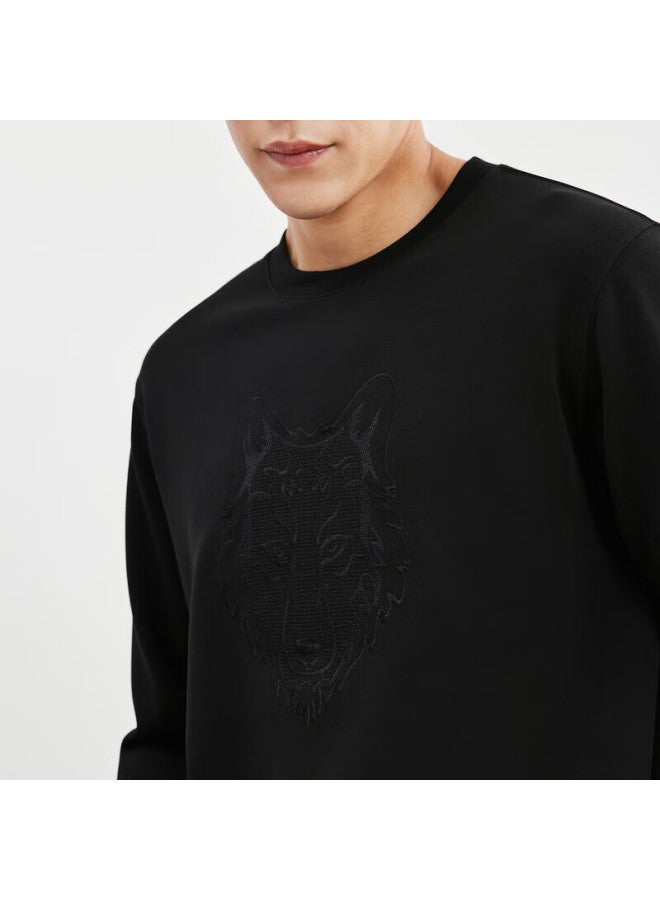 Septwolves Seven Wolves Men's Knit Sweater Business Casual Commuter Daily Modal Blend Long Sleeve Pullover Shirt - Image 2