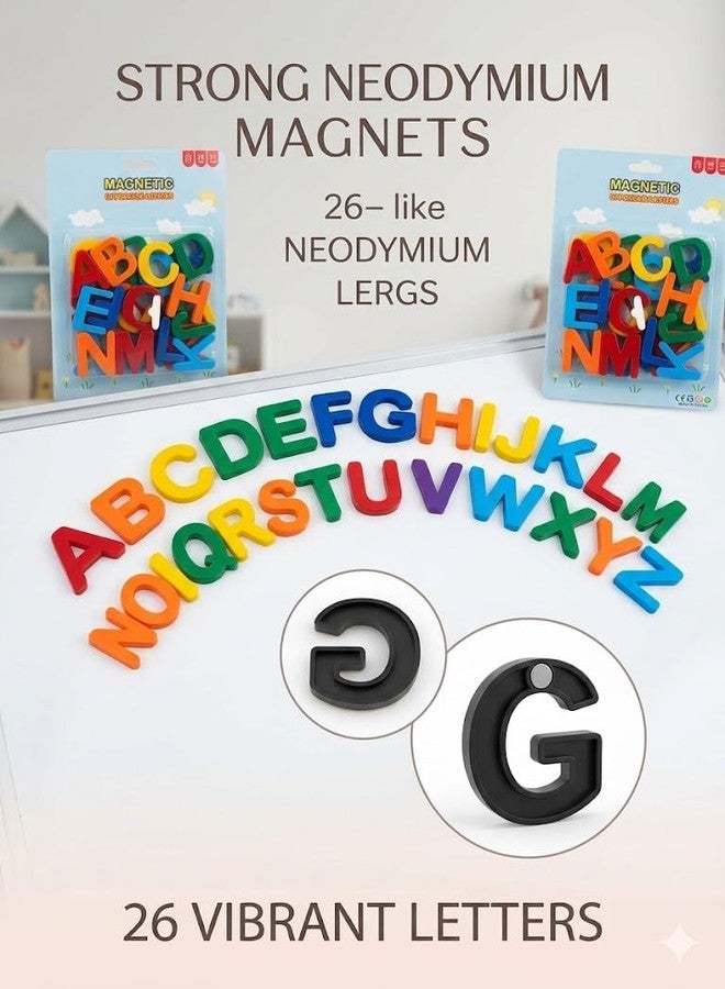 bolt bee Magnetic Letters ABC Alphabet Magnets for Toddlers, 26 Pcs, Double-Side Magnetic Letters Board, for Preschool Spelling and Learning, Ages 1-3 (Numbers & Symbols) - Image 1