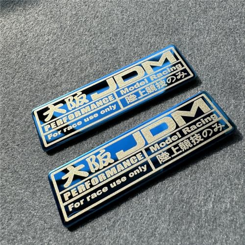 DXYMOO 2X Car Sticker for JDM Osaka Performance Model Racing Use Only Decal Stainless Steel Tape Auto Interior Decoration Steering Wheel Tape Blue 70x20mm - Image 1