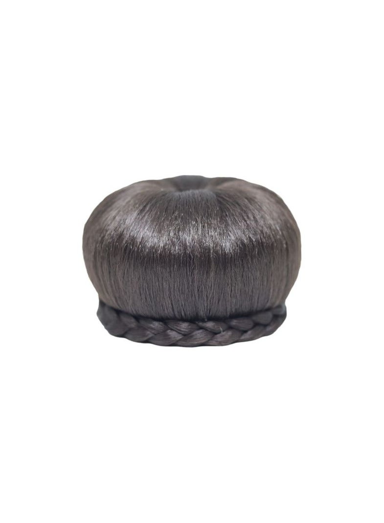 كعكة الشعرالمضفرة للفتيات والنساء باللون المميز (بني غامق)  بعد درجات الاسود الأنيق - Image 1