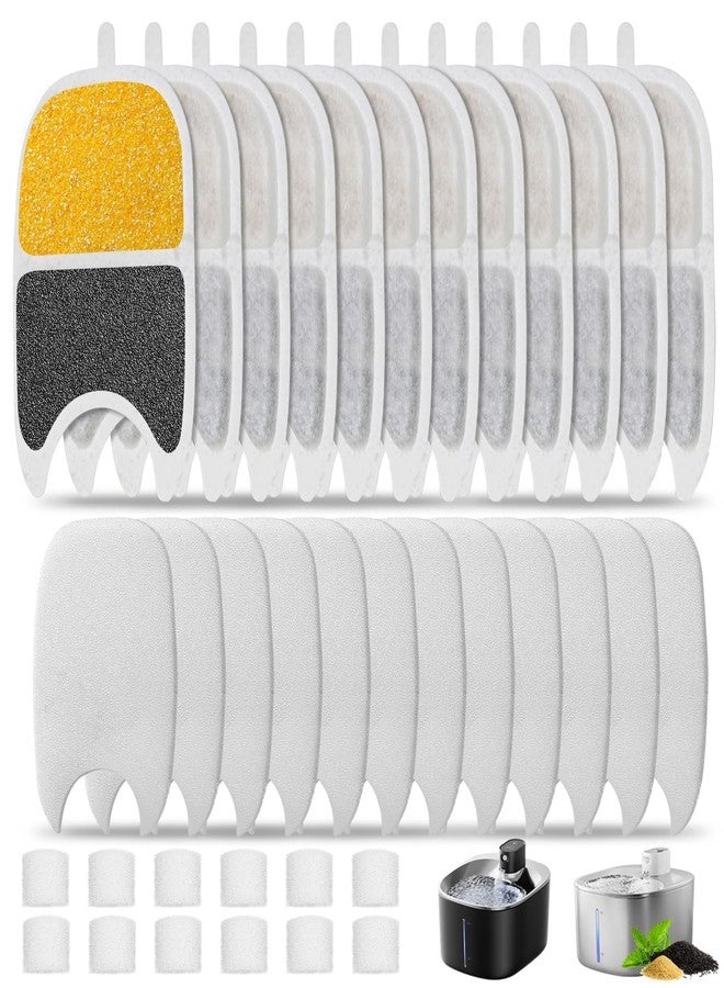 Baofum Cat Water Fountain Filter Replacement Pet Drinking Fountain Filters Compatible with 135 fl oz/4L Cat Water Fountain-12 Set Filters with Sponges - Image 1