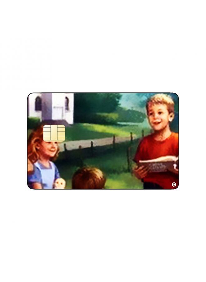 RKN PRINTED BANK CARD STICKER Cute Kids Drawing Learning Together - Image 1
