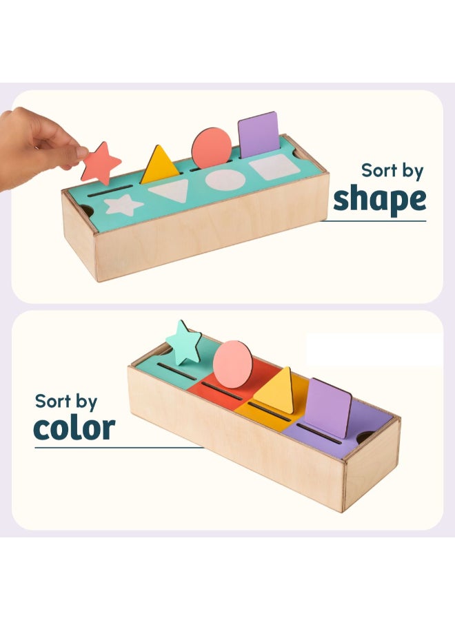 Curious Cub ألعاب تصنيف الألوان والأشكال للأطفال من 1-3 سنوات، لعبة مونتيسوري خشبية للأطفال بعمر سنة، لعبة ألغاز للتعلم في مرحلة ما قبل المدرسة، ألعاب تصنيف الألوان للأطفال، ألعاب مونتيسوري كهدية عيد ميلاد للأطفال بعمر سنتين. - Image 3