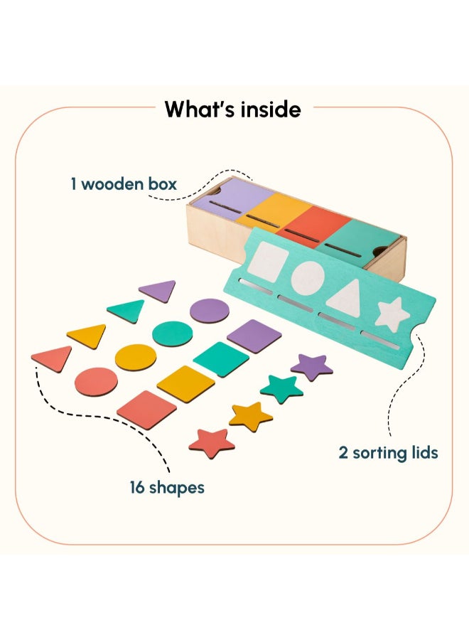 Curious Cub ألعاب تصنيف الألوان والأشكال للأطفال من 1-3 سنوات، لعبة مونتيسوري خشبية للأطفال بعمر سنة، لعبة ألغاز للتعلم في مرحلة ما قبل المدرسة، ألعاب تصنيف الألوان للأطفال، ألعاب مونتيسوري كهدية عيد ميلاد للأطفال بعمر سنتين. - Image 2