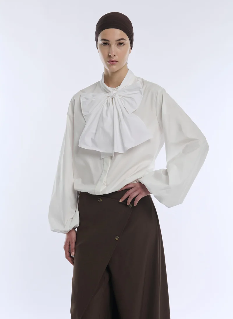 Iyal  Poplin Bow Blouse for Women | Best Price UAE