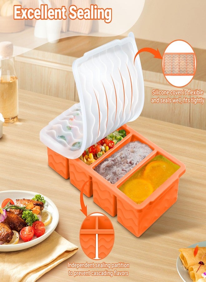 Doasuwish Silicone Freezer Tray for Soup with Lid - 1-Cup Soup Container Style Ice Cube Trays for Freezer, Meal Prep & Food Storage, Freeze 250mL/125mL Portions - 2 Pack - Image 5
