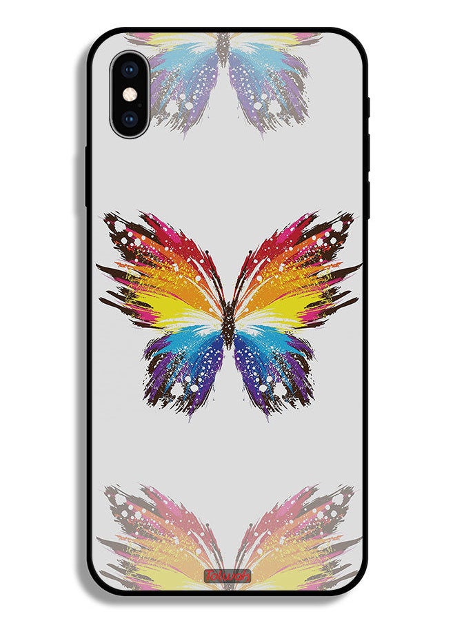 Tolwak - Apple iPhone XS Protective Case Digital Art Simple Background Minimalism Butterfly - Image 1