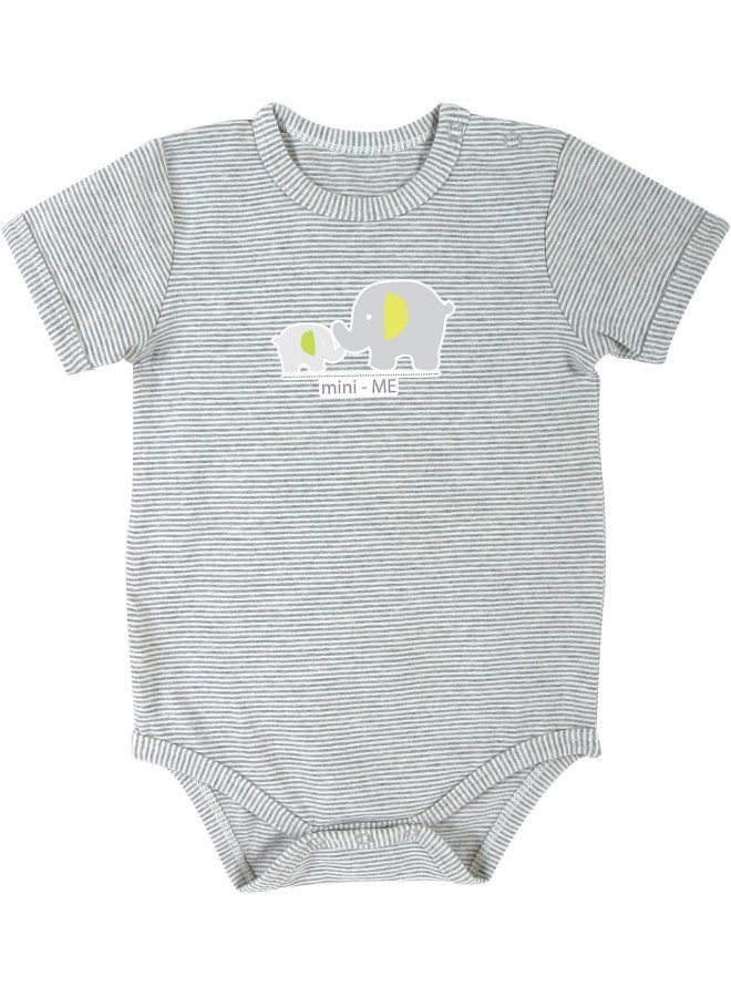Stephan Baby Stephan Mini-Me Gray Stripe Snapshirt-Style Diaper Cover, Elephant Baby and Mama