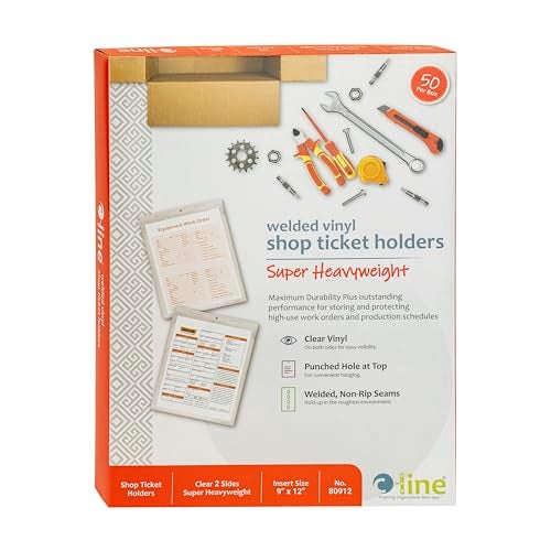 C-Line Vinyl Shop Ticket Holders, Both Sides Clear, 9 x 12 Inches, 50 per Box (80912) - Image 2